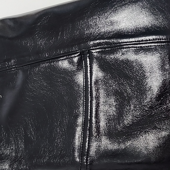 Spanx Women's Faux Patent Leather Black Leggings/ Check measure/ Label size was - Picture 9 of 9